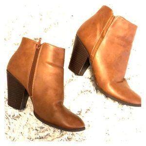 City Classified Cognac Ankle Booties-used